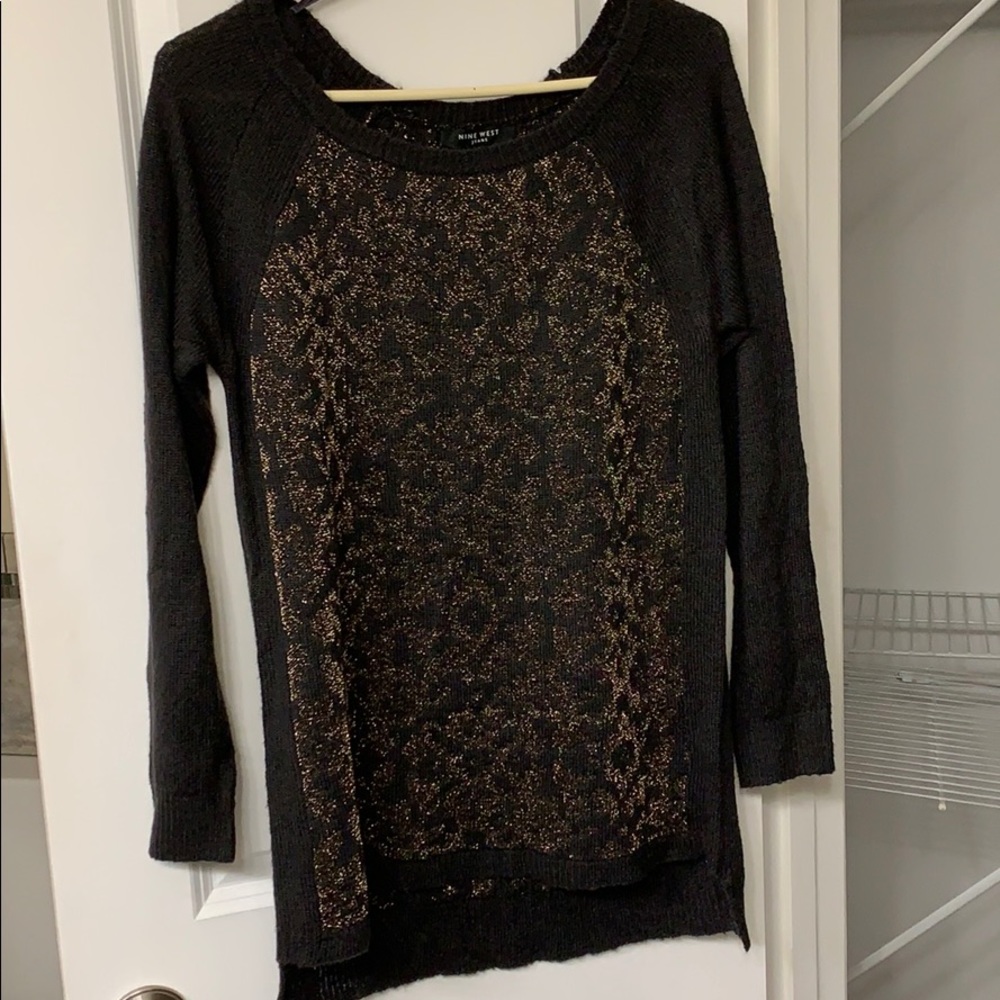 Nine West — Knit black and gold sweater